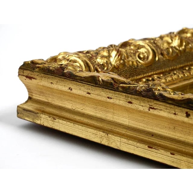 Mid-Century Italian Gold-Plated Wooden Frame Wall Mirror For Sale - Image 12 of 18