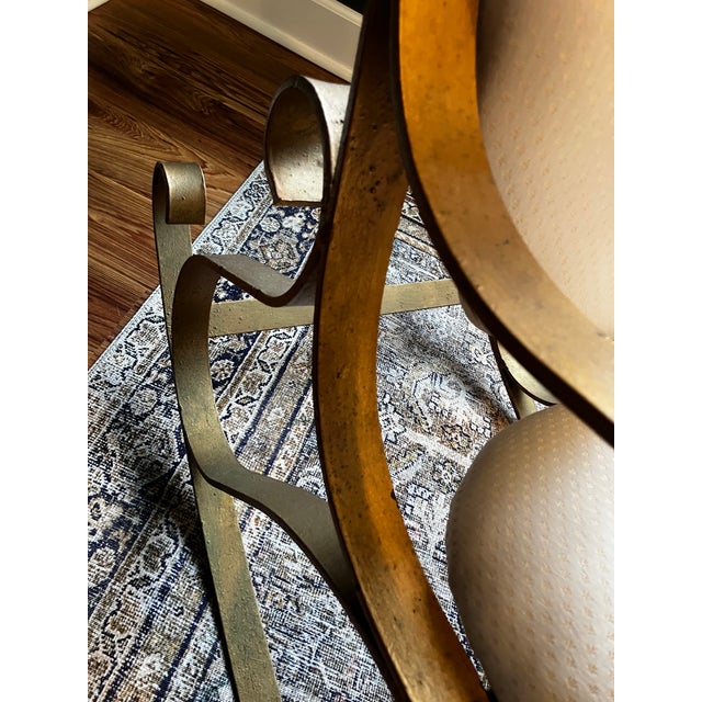 Vintage Hollywood Regency Gilt Metal Ribbon Rocking Chair For Sale - Image 13 of 17