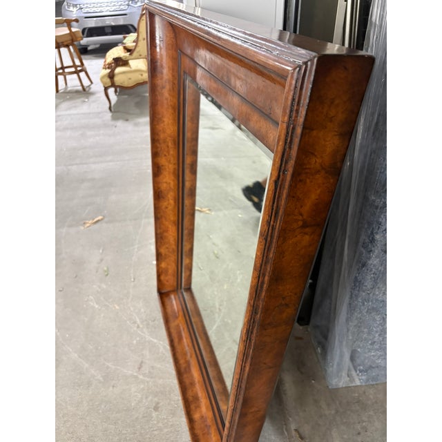 Neoclassical Style Large Molded Burl Walnut Veneer Mirror, Late 19th Century