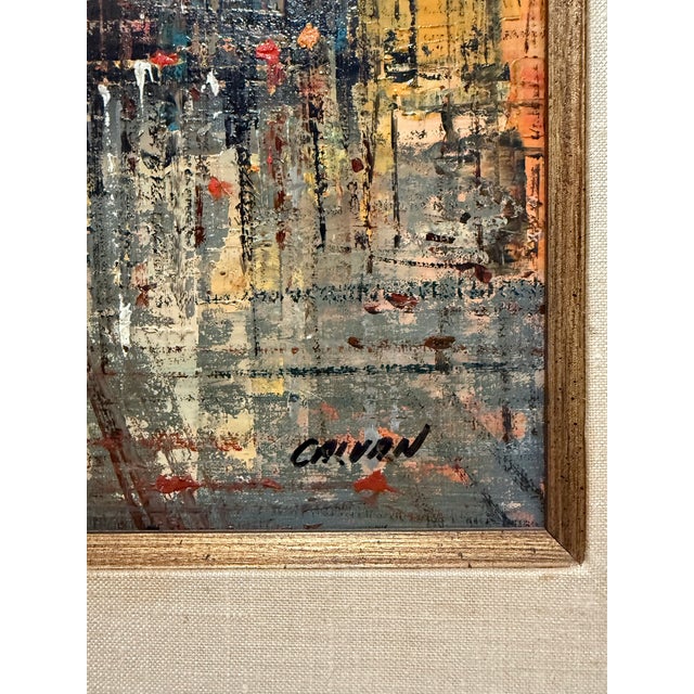 Wood Mid-Century m.s.l Calvan Paris Oil Painting, Sacré-Cœur, Signed & Framed For Sale - Image 7 of 11