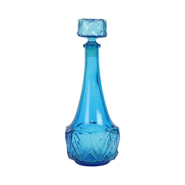 Vintage Cobalt Blue Glass Carafe 0.5l, Belgium, 1950s For Sale - Image 6 of 10