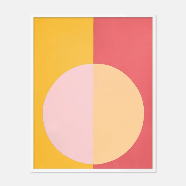 Contemporary Pink & Orange Forever by Stephanie Henderson in White Frame, Large Art Print For Sale - Image 3 of 3