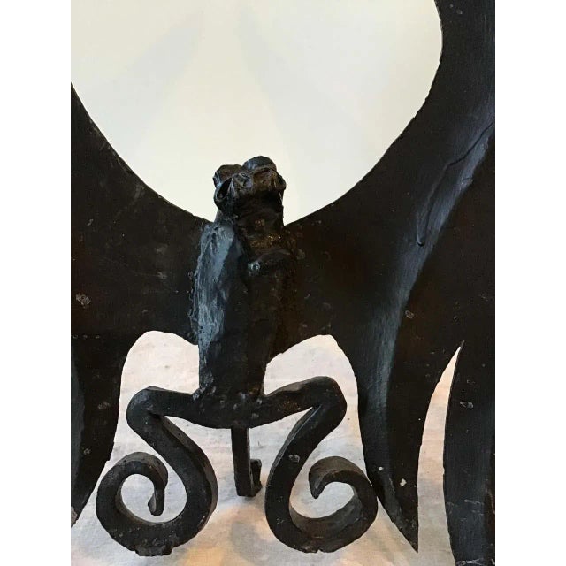 Metal 1920s Handmade Dragon Andirons For Sale - Image 7 of 13