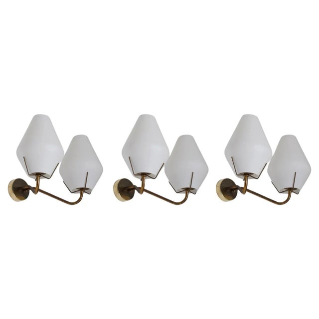 Swedish Wall Lamp in Brass and Glass attributed to Asea, 1950s For Sale - Image 10 of 10