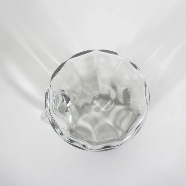 Vintage Art Nouveau Glass Pitcher With Silver Overlay Bar Cocktail Pitcher Silver Rim For Sale - Image 6 of 10