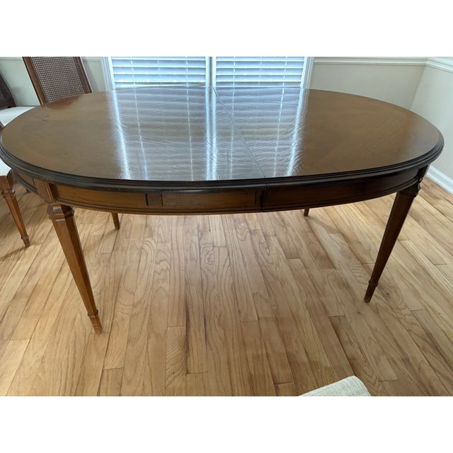 Brown MCM Walnut Drexel Esperanto Dining Table With or Without Chairs For Sale - Image 8 of 16