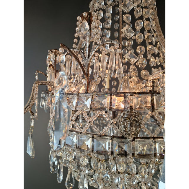 Antique Rococo Crystal Chandelier For Sale - Image 10 of 16