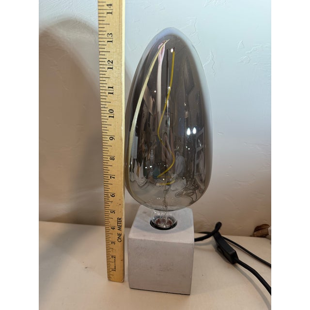 Glass Mid 20th Century Large Contemporary Modern Lamp Egg Shaped Mercury Glass Bulb For Sale - Image 7 of 12