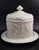 Antique Victorian White Ironstone Cheese Dome and Stand in Wheat and Lattice, 1875 For Sale - Image 6 of 16