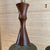 Mid 20th Century Mid 20th Century Pair of Mid Century Modern Walnut and Ceramic Cork-Style Table Lamps With Original Shades For Sale - Image 5 of 11