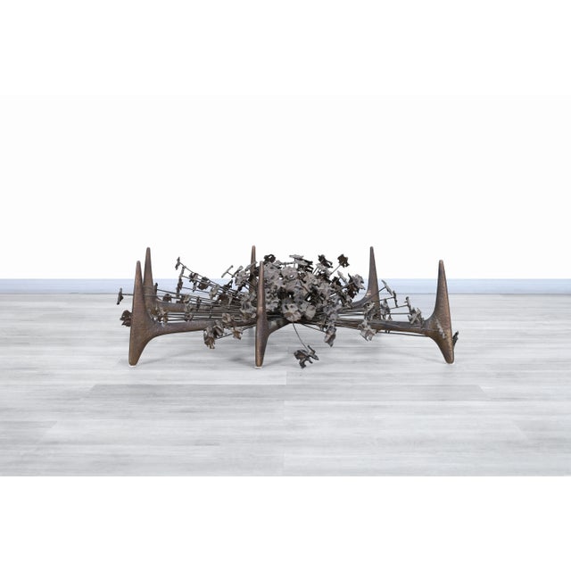 Vintage Sculptural "Starburst" Bronze Coffee Table by Daniel Gluck For Sale - Image 10 of 13