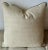 Custom Beige Wool Twill Pillow-Leather Trim-Feather Insert-20" For Sale - Image 4 of 8