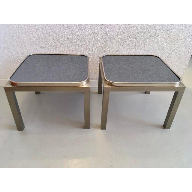 Chrome Metal and Smoked Glass Side Tables, 1970s, Set of 2 For Sale - Image 6 of 6
