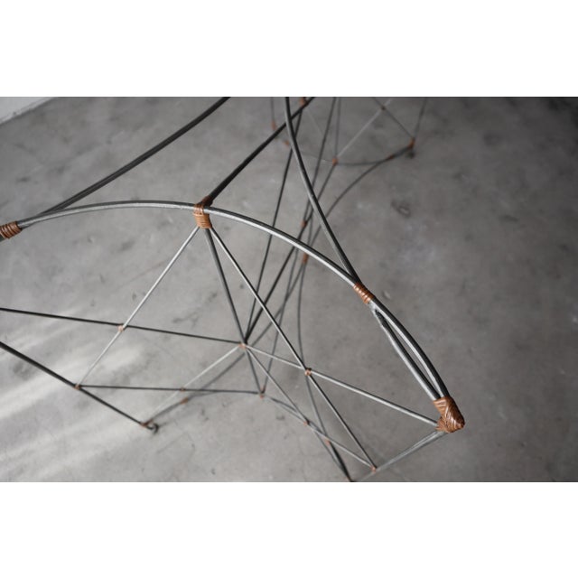 Yuzura Yamakawa Steel Wire and Rattan Dining Set For Sale - Image 11 of 13