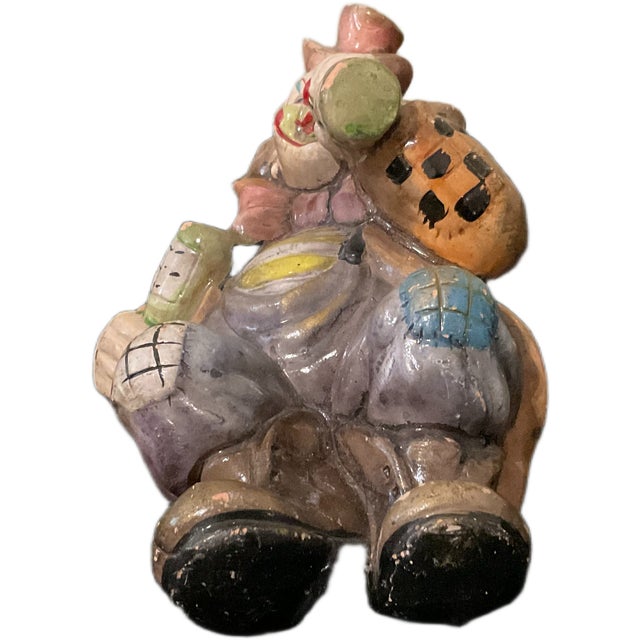 Mid Century Hand Painted Tramp Clown Sculpture, USA For Sale - Image 3 of 6