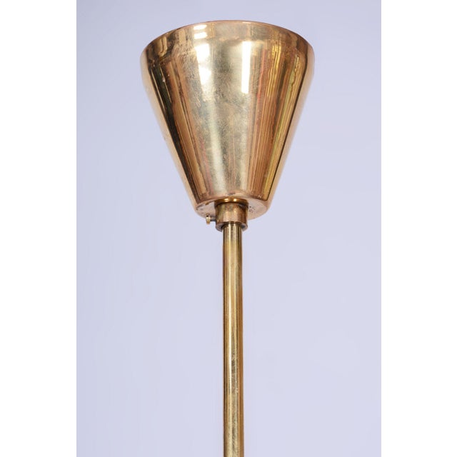 Metal Mid-Century Chandelier in Brass and Glass by Kamenický Šenov, Czech, 1960s For Sale - Image 7 of 12