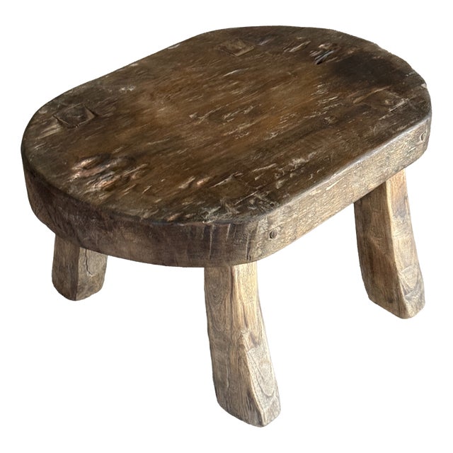 Small Stool in Teak For Sale