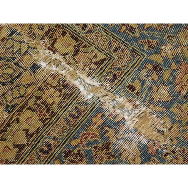 Textile Distressed Antique Persian Kerman Rug. 7'1"x 9'7" For Sale - Image 7 of 18