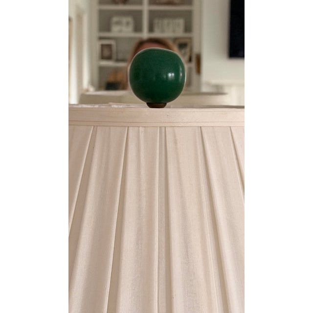 Monumental Chinese Emerald Green Porcelain Vase Table Lamp For Sale - Image 9 of 11