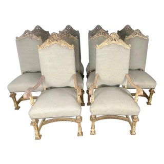 Set of Ten French Carved Wood Armchairs, Louis XV–Inspired, Early 20th Century For Sale