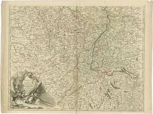 Antique Map of the Lorraine Region, 1760s