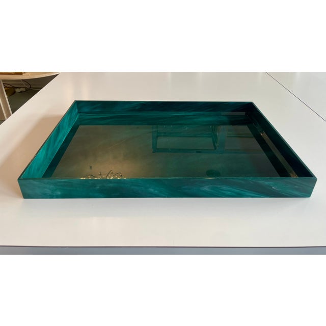 Very rare tray with a malachite look