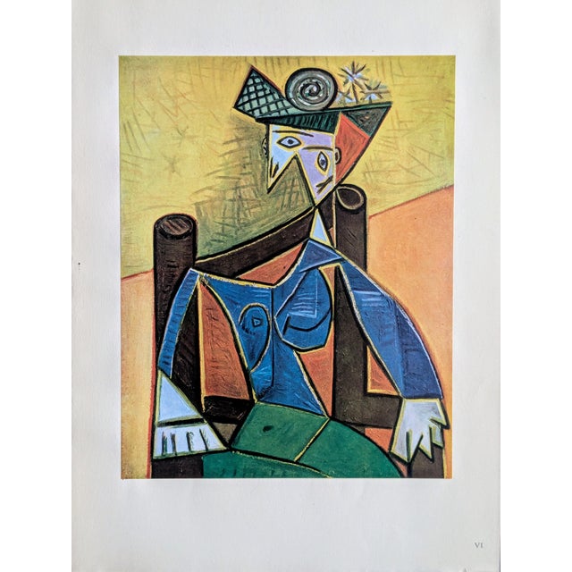 Pablo Picasso Pablo Picasso, Portrait, Color Offset Lithograph on Pur de Marais Fil Paper, 1943 For Sale - Image 4 of 4