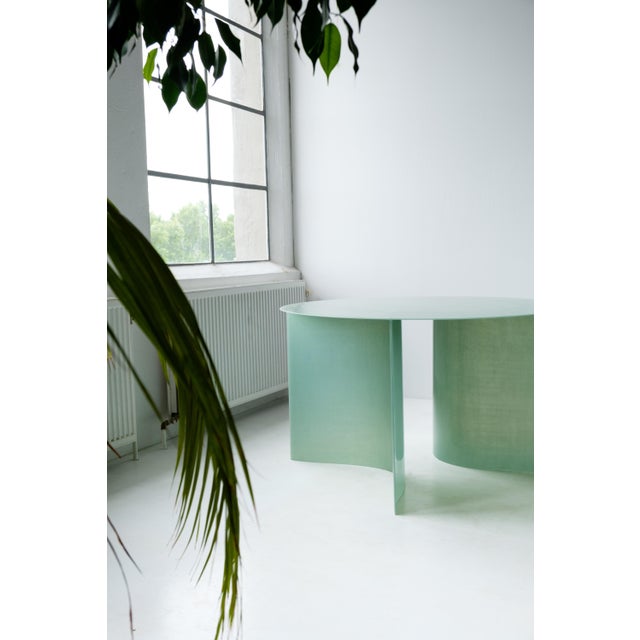 New Wave Round Dark Green Dining Table by Lukas Cober Chairish