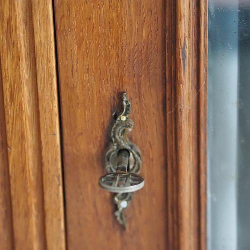 Early 20th Century Louis XVI Style Oak Wardrobe with Mirrored Door, 1900 For Sale - Image 5 of 14