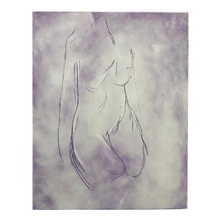 Margaret Friedlander Purple Female Nude Etching For Sale