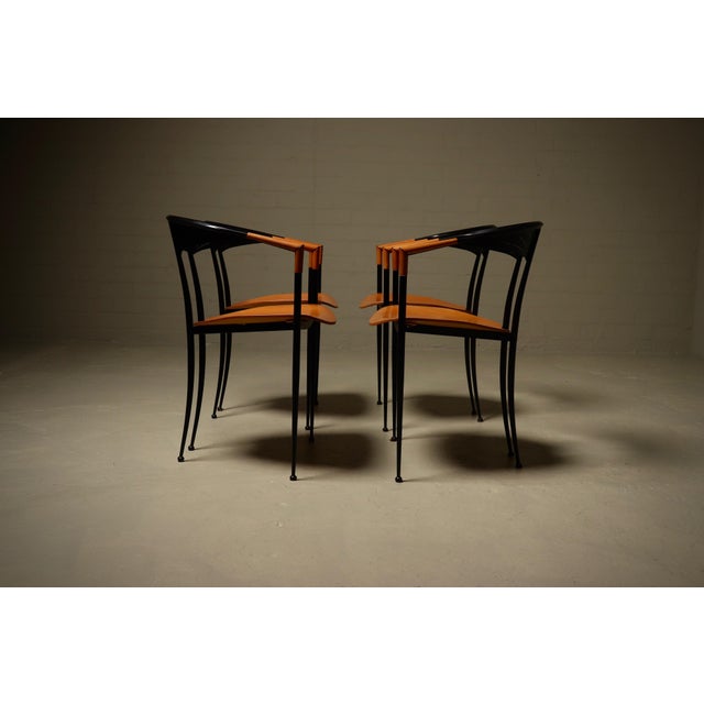 Black Vintage Dining Chairs by Tetide, Italy, 1980s, Set of 4 For Sale - Image 8 of 13