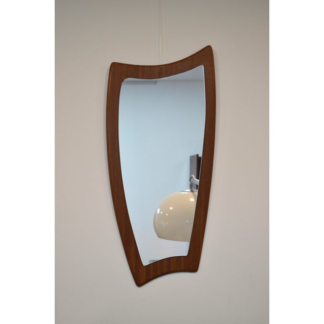 Wood Mid-Century Danish Teak Wall Mirror with Sculptural Frame, 1960s For Sale - Image 7 of 10