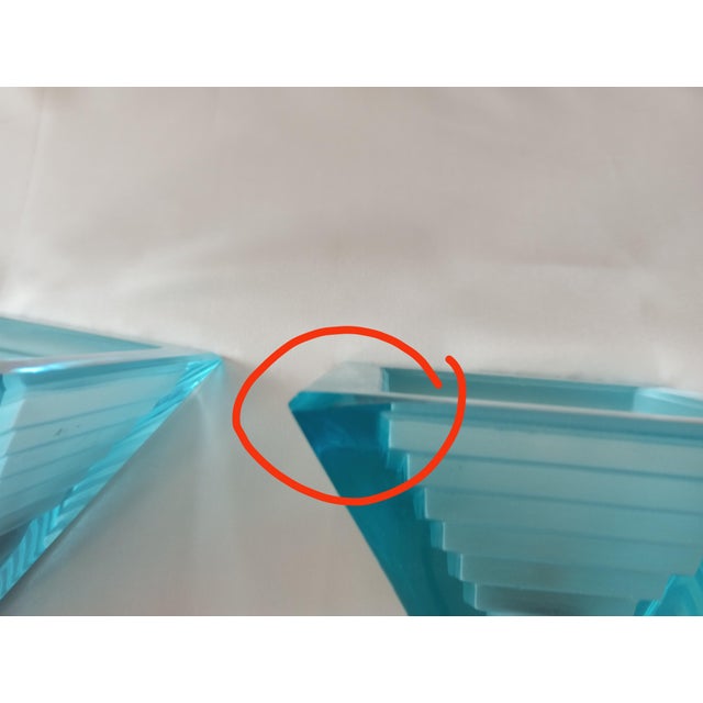 Metal Blue Pyramid Lamps by Paolo Piva for Mazzega, 1980s, Set of 2 For Sale - Image 7 of 11