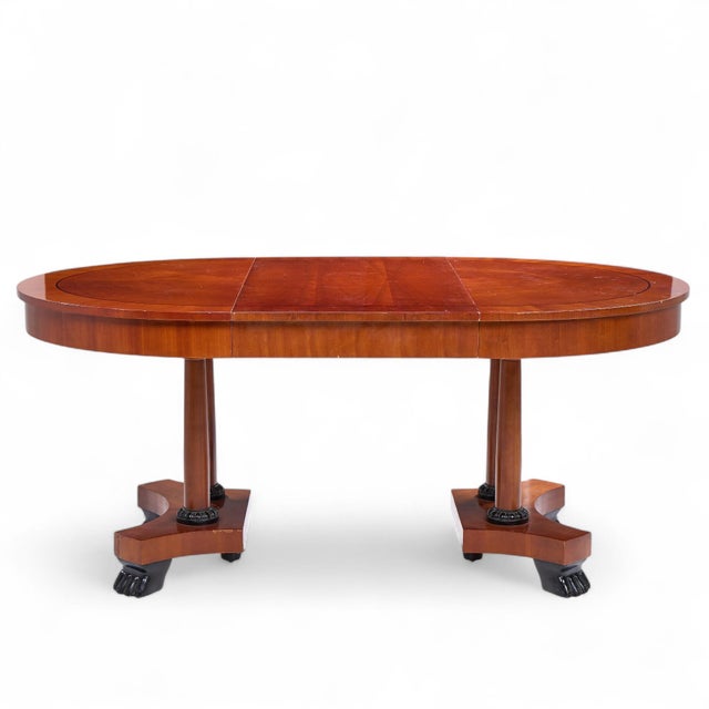 Baker Furniture Neoclassical Cherry Wood Expanding Dining Table With 2 Leaves For Sale - Image 10 of 14