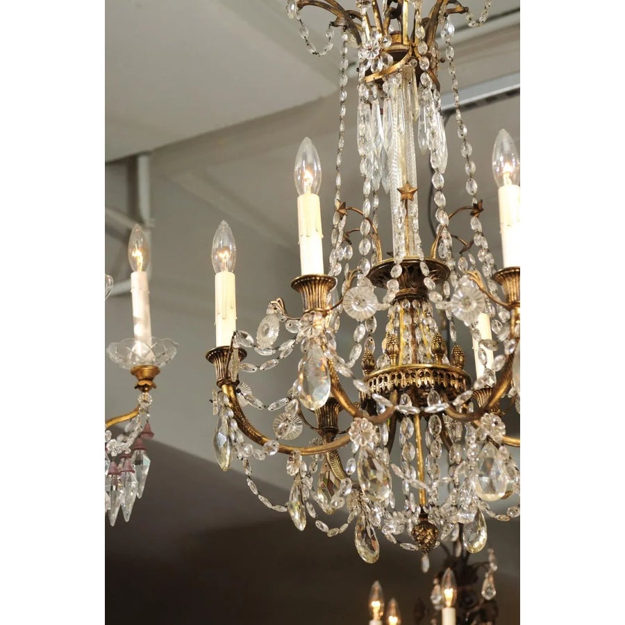 Early 20th C. Louis XVI Gilt Bronze and Crystal Chandelier | Chairish