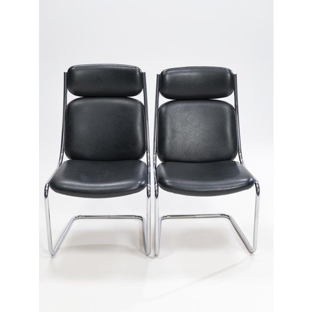 Animal Skin Set of Cantilever Leather Chairs from Mauser Werke Waldeck, 1950s For Sale - Image 7 of 12