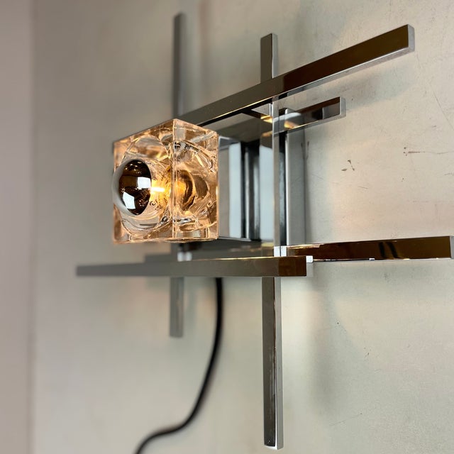 Metal Cubic Wall Lamp attributed to Gaetano Sciolari, 1970s For Sale - Image 7 of 18