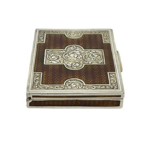 Viennese Silver Enamel Guilloche Box, 1922 For Sale - Image 3 of 12