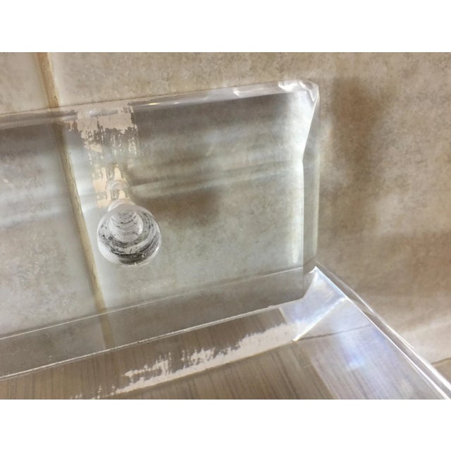 Plastic Mid Century Modern Lucite Floating Wall Shelf For Sale - Image 7 of 10