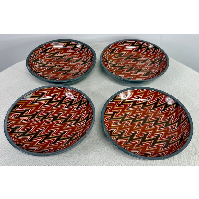 Metal Neiman-Marcus 8" Porcelain & Pewter Bowl Hong Kong Mid Century MCM Asian Vintage For Sale - Image 7 of 8