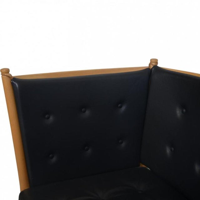Spoke Back Sofa in Black Leather by Børge Mogensen, 1970s For Sale - Image 3 of 18