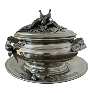 Cipolla Pewter Pheasant Tureen & Under Plate
