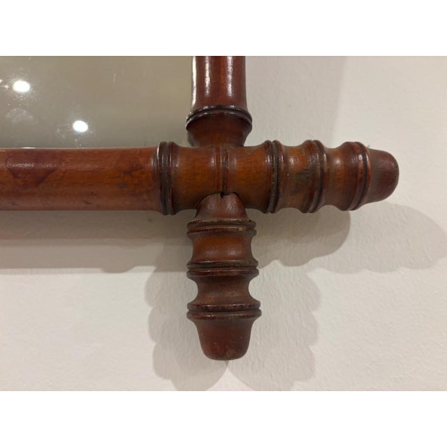 19th Century Napoleon III Style Bamboo Mirror in Turned Wood For Sale - Image 4 of 6