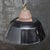 Vintage Industrial Black Enamel Pendant Light in Cast Iron and Clear Glass For Sale - Image 5 of 8