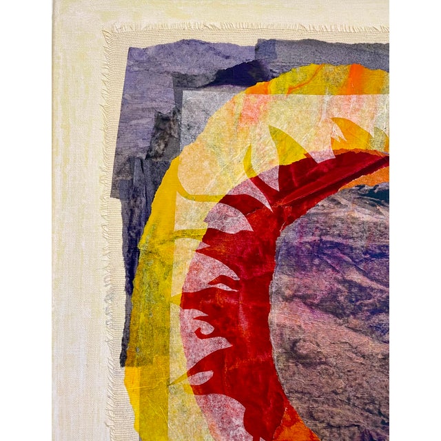 Contemporary Maria Donata Papadia, Sun, Mixed Media Paper Collage For Sale - Image 3 of 12