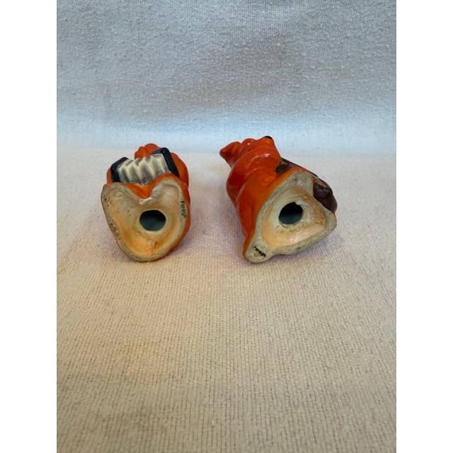 Orange Orange Wooden Salt & Pepper Shakers For Sale - Image 8 of 9