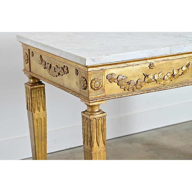 Italian 18th Century Giltwood Console with Original Marble Top For Sale - Image 14 of 18