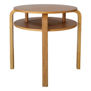Alvar Aalto Style 2-Tier Round Side Table For Sale