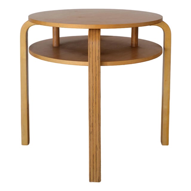 Alvar Aalto Style 2-Tier Round Side Table For Sale
