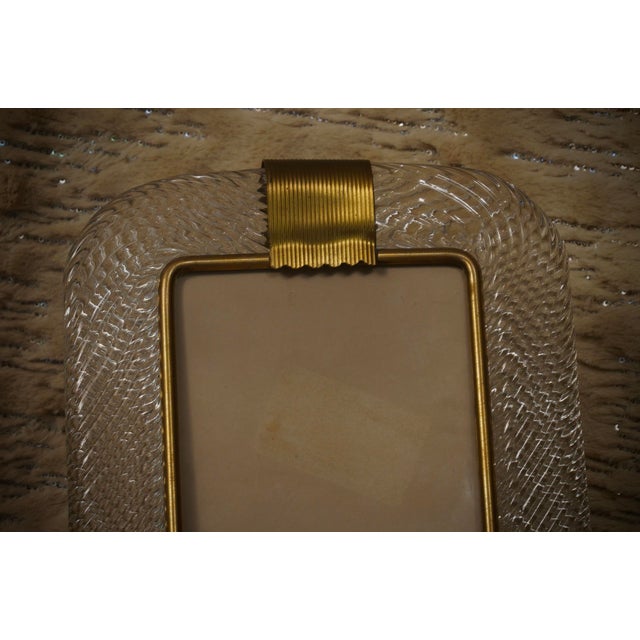 Metal Murano Transparent Color Art Glass Picture Frame from Barovie & Toso, 2000 For Sale - Image 7 of 9